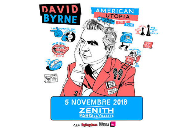 David Byrne en concert au Zénith de Paris en novembre 2018