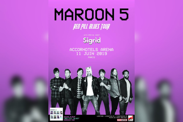 Maroon 5 en concert à l'AccorHotels Arena Bercy de Paris en juin 2019