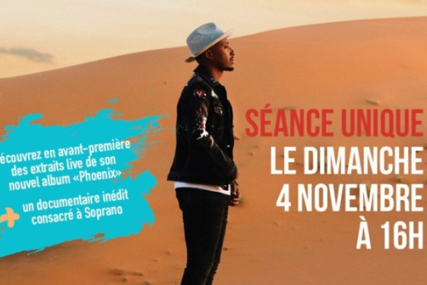 Soprano : le concert privé diffusé au cinéma le 4 novembre 2018 