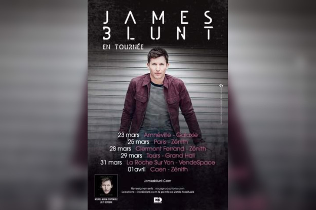 James Blunt au Zénith de Paris en mars 2014