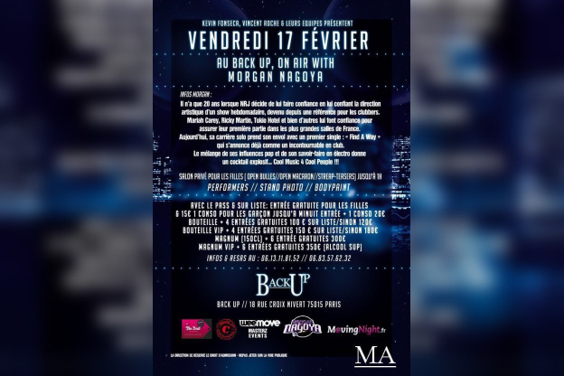 ? ON AIR WITH MORGAN NAGOYA ?  VENDREDI 17 FEVRIER au ? BACK UP ? By Miika 