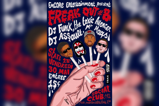 Soirée, Paris, Freak Out, Social Club, Dj Funk, Dj Assault, The Toxic Avenger, Mr Maqs