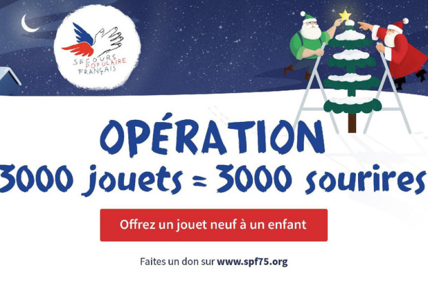 OPÉRATION "3000 JOUETS POUR 3000 SOURIRES" : COLLECTE DE JOUETS NEUFS POUR LES ENFANTS DU SECOURS POPULAIRE DE PARIS