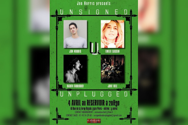 Unsigned & Unplugged présente June Hill,Emilie Gassin,Habib Farroukh et Jon Norris.