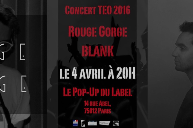 CONCERT GRATUIT 04 / 04 ! BLANK ET ROUGE GORGE 