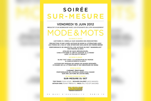 SUR MESURE Workshops : MODE & MOTS @ WANDERLUST