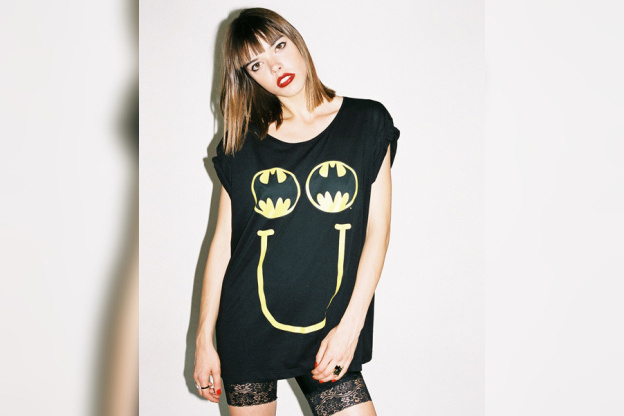 Lazy Oaf X Batman Happy Batman Slob T-shirt Additional Image 1     Lazy Oaf X Batman Happy Batman Slob T-shirt Additional Image 2  You may also like      Lazy Oaf X Batman Bat Logo Bodysuit     Lazy Oaf X Batman Sheer Bat Cropped Top     Lazy Oaf X Batman Cropped Baseball T-shirt     Lazy Oaf Panther Crop T-shirt  Lazy Oaf X Batman Happy Batman Slob T-shirt