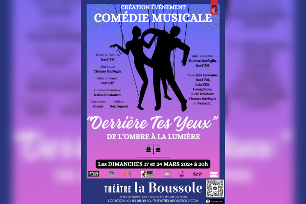 "Derrière tes yeux" : une comédie musicale à découvrir au Théâtre La Boussole à Paris