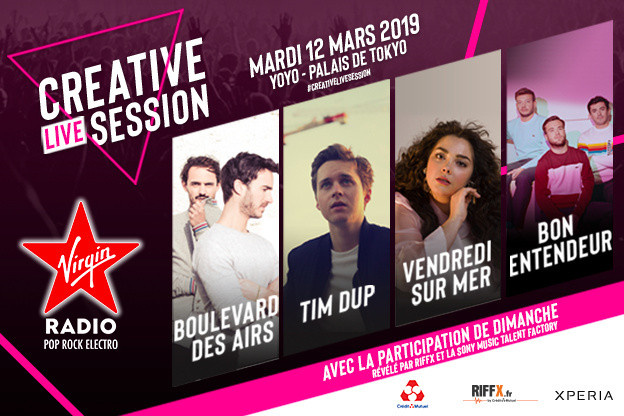 Creative Live Session by Virgin Radio au Yoyo avec Boulevard des Airs, Bon Entendeur… : invitations