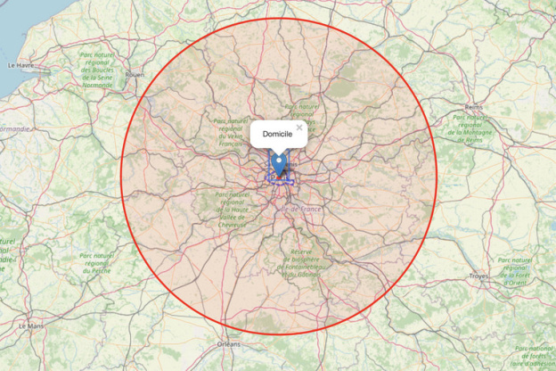 Déconfinement : comment calculer la zone de 100km à vol d'oiseau autorisés à partir de mon domicile