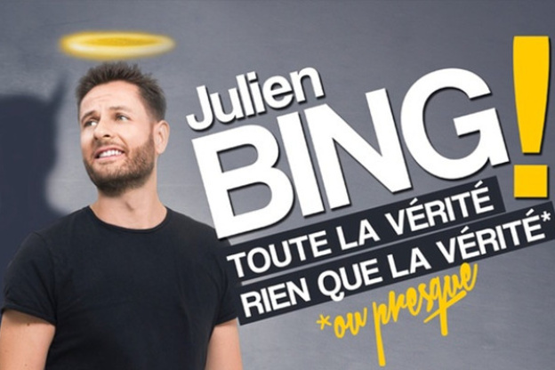 Julien Bing présente son spectacle 'Toute la Vérité Rien que la Vérité ou Presque' au Palais des Glaces - Salle 2, Paris