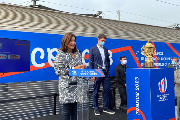Coupe du Monde de Rugby 2023 : Inauguration du train We Love 2023 avec Anne Hidalgo à Paris