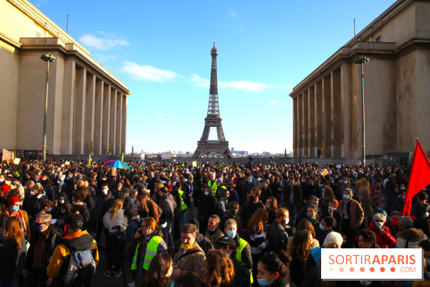 "Sécurité globale" : manifestation place du Trocadéro à Paris - nos photos 