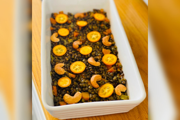 La recette des lentilles vertes, noix de cajou, curry de Alexandre Mazzia, chef du restaurant 2* AM