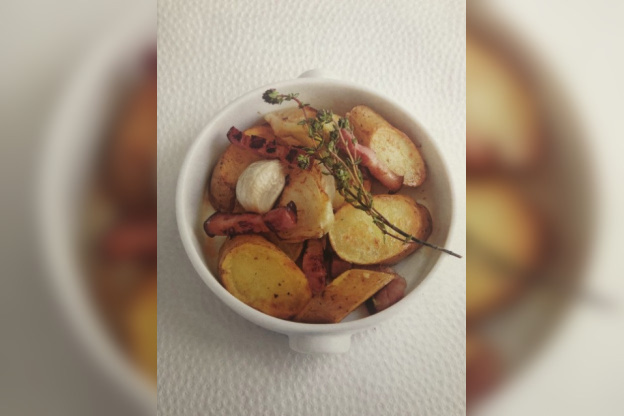 La recette des pommes de terre au lard fumé d'Antoine Westermann, chef du Coq Rico