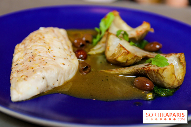Cucina, Ducasse à la Maison de la Mutualité :  bar rôti, polenta et légmumes