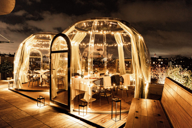 Bulle dinatoire sur le rooftop de l'hôtel Parchamp Paris Boulogne