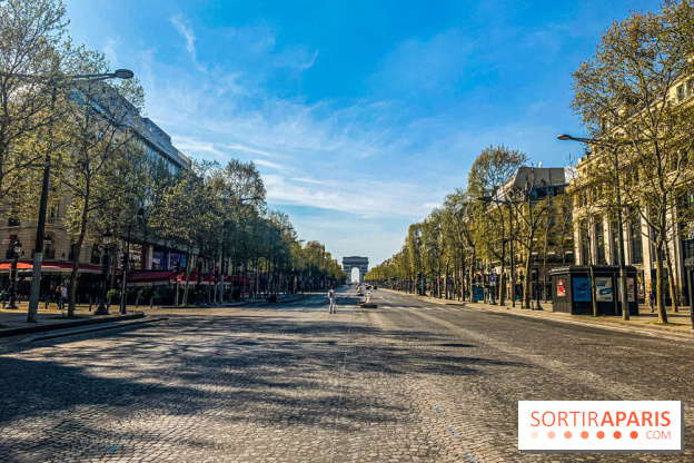 Visuel Paris vide Champs Elysées Arc de Triomphe
