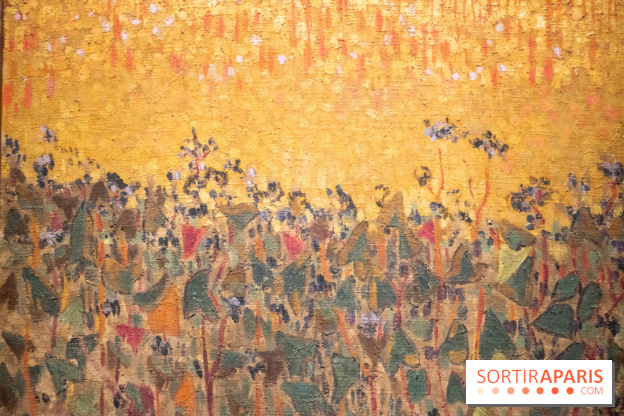 Détail : Le champ de blé d'or et de sarrasin, Paul Sérusier, vers 1900 - exposition Le Talisman de Sérusier au Musée d'Orsay