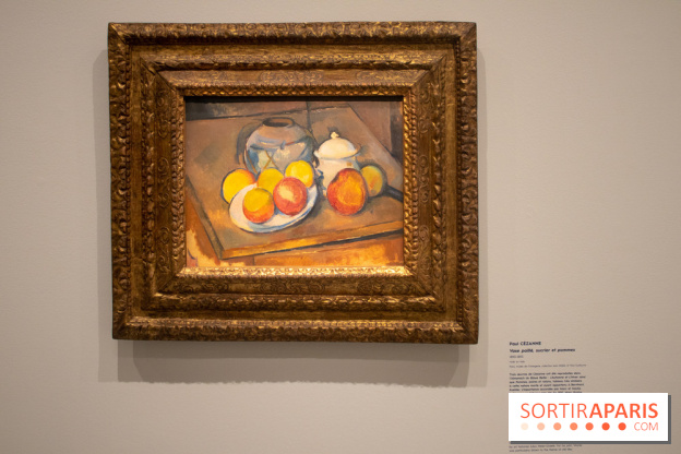 Vase paillé, sucrier et pommes, Paul Cézanne, 1890-1893 -  L'aventure du Cavalier Bleu au Musée de l'Orangerie