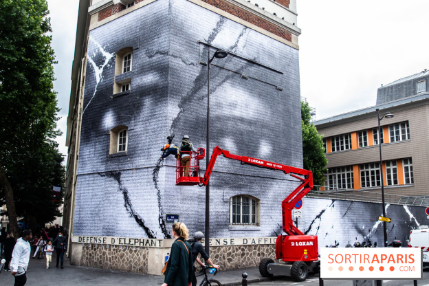 Hommage à Adama Traoré : l'artiste JR dévoile un collage géant à Paris, les photos