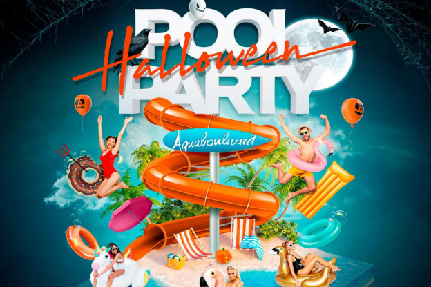 AQUABOULEVARD HALLOWEEN POOL PARTY (2500 Clubbers : La + Grosse POOL PARTY au Monde)