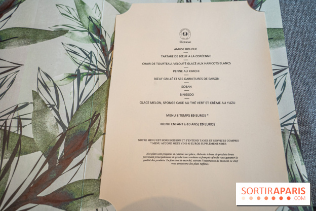 Octave restaurant dans le 16e par Juliette Ju - menu - carte