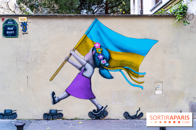 Le monde du street art se mobilise pour l'Ukraine à Paris, les photos