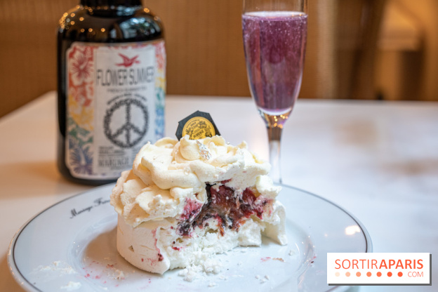 Thé glacé et pavlova Flower Summer chez Mariage Frères