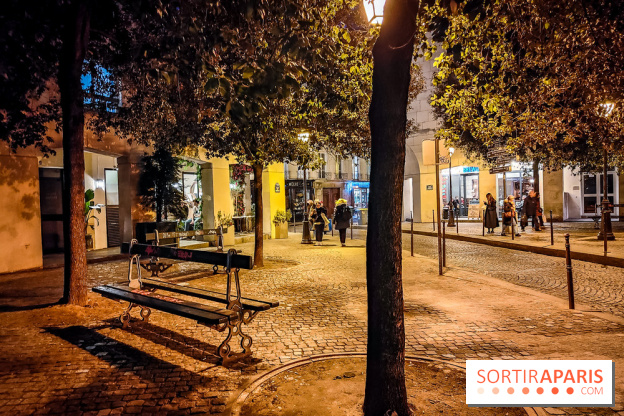 Visuels Paris - place de Thorigny nuit - banc
