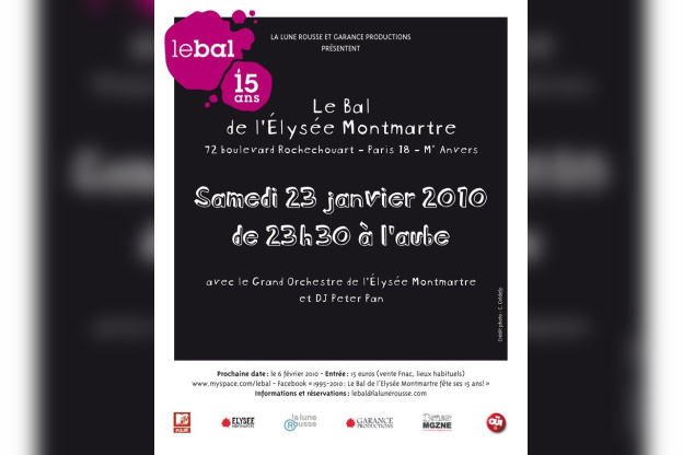 bal élysée montmartre
samedi 23 janvier