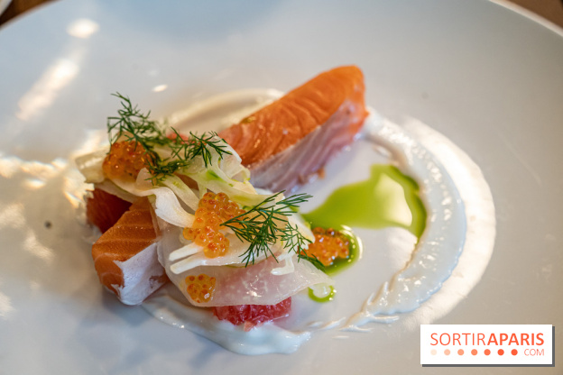 Sphère restaurant Paris 8e - saumon mi-cuit - fenouil