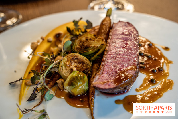 Sphère restaurant Paris 8e - filet de canette - chou de Bruxelles - mousseline potimarron