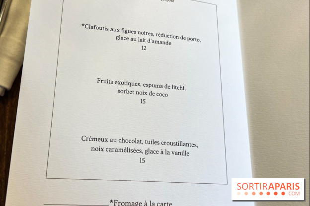 Sphère restaurant Paris 8e - carte - menu