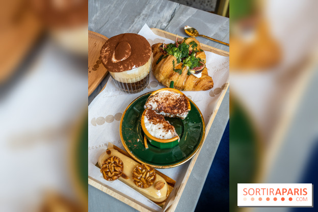 L'Éclair de Génie Café Paris - dirty coffee - croissant salé - tasse café