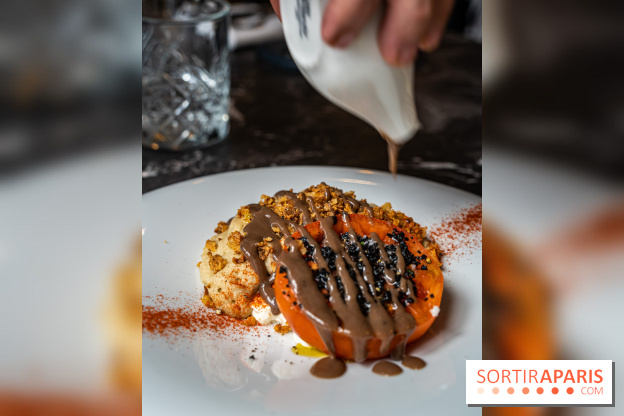 Nessia, le bistrot de chef - Paris 3e - tomates anciennes - cœur de burrata - crème d'aubergines brûlées