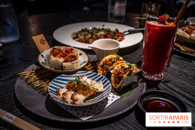 Akira Back - déjeuner en 45 mn - table -  - octopus credo, hot mess - beef taco