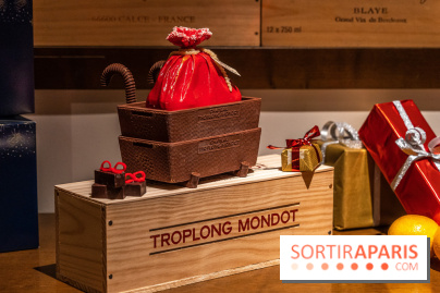 La Bûche de Noël d'Adrien Salavert aux Belles Perdrix de Troplong Mondot 2022 - hotte de vendanges du Père Noël