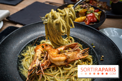 La Vela, le restaurant italien - méditerranéen de Boulogne - - pâtes - linguine - la vela - gambas
