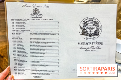 Le Tea Time de Mariage Frère - tea time de Noël - carte - menu