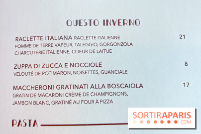 Raclette italienne chez I Grappoli à Paris - carte - menu