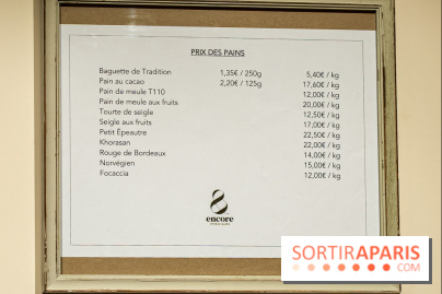 Encore -boulangerie pâtisserie d’Ophélie Barès - prix - tarifs
