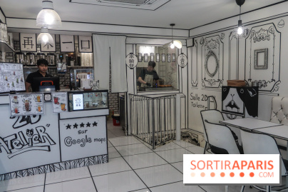 2D atelier, le salon de thé en noir et blanc