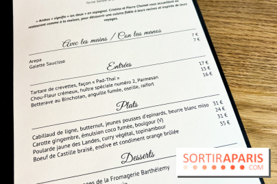 Ambos restaurant Paris - Cristina et Pierre Chomet - menu