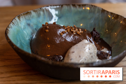 Ambos restaurant Paris - Cristina et Pierre Chomet - chocolat fumé grue - glace sarrasin