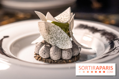 Akira Back Paris fête ses 1 an -  dessert sésame noir et sorbet basilic thaï