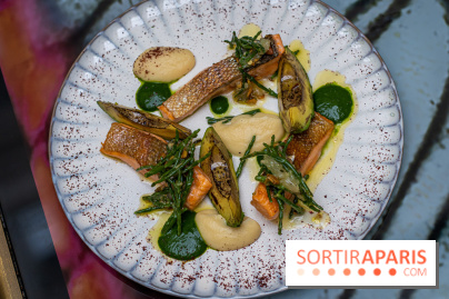 Rivages restaurant du Scribe par Martin Simolka -  truite rose de baigorri - gremolata de salicorne - avocat brulé