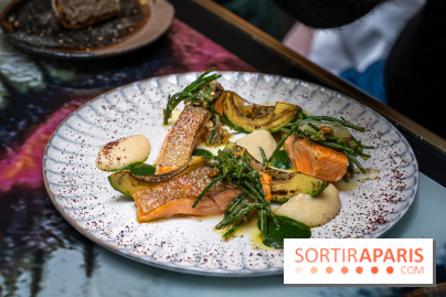 Rivages restaurant du Scribe par Martin Simolka -  truite rose de baigorri - gremolata de salicorne - avocat brulé