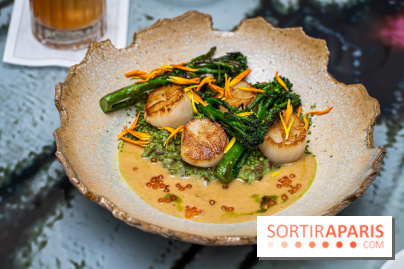 Rivages restaurant du Scribe par Martin Simolka -  saint-jacques de normandie - brocolettis - riz camargue