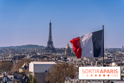 Le panorama du Panthéon - l'une des plus belles vues de Paris à 360° - Tour Eiffel - drapeau